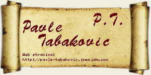 Pavle Tabaković vizit kartica